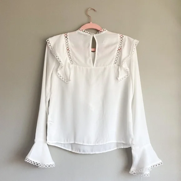 NWT Endless Rose Ruffle Long Sleeve Blouse - Picture 3 of 4